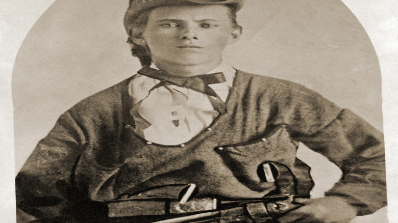 A portrait of Jesse James at 16 years old.