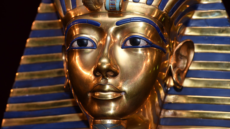 The burial mask of Egyptian Pharaoh Tutankhamun