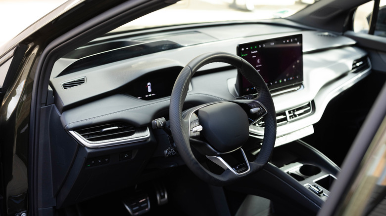 The interiors of a car