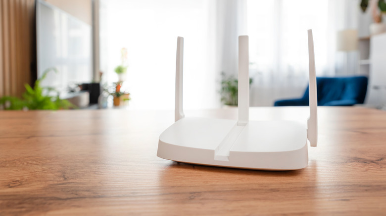 A Wi-Fi router placed on a table