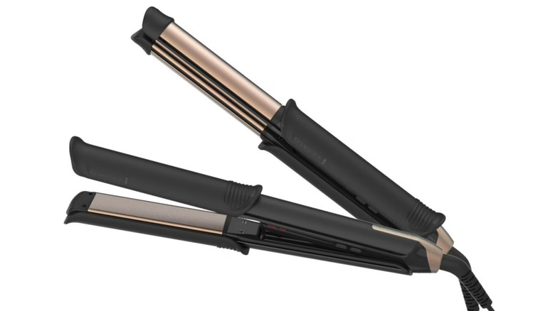 Remington Curling Iron in its curling iron and flat iron modes