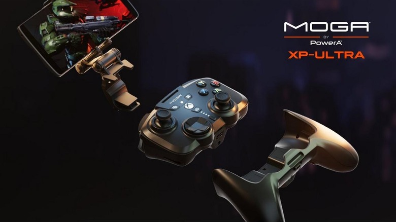 The components of the modular PowerA MOGA XP-Ultra wireless controller.