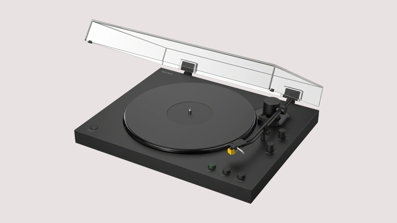 A product render of the PS-LX5BT automatic wireless turntable.