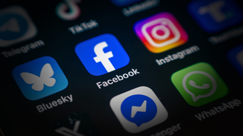 Close-up of a bunch of apps on a phone screen