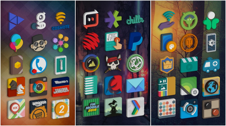 Multiple designs from the Tigad Pro icon pack