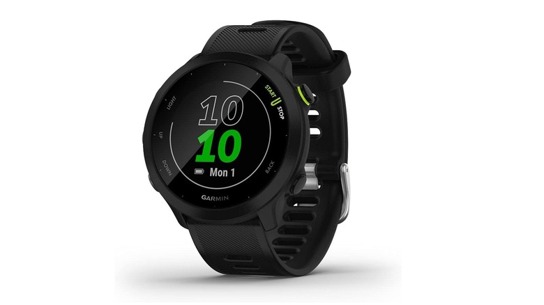 The Garmin Forerunner 55 on a white background