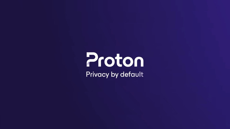 Proton logo won a dark purple background