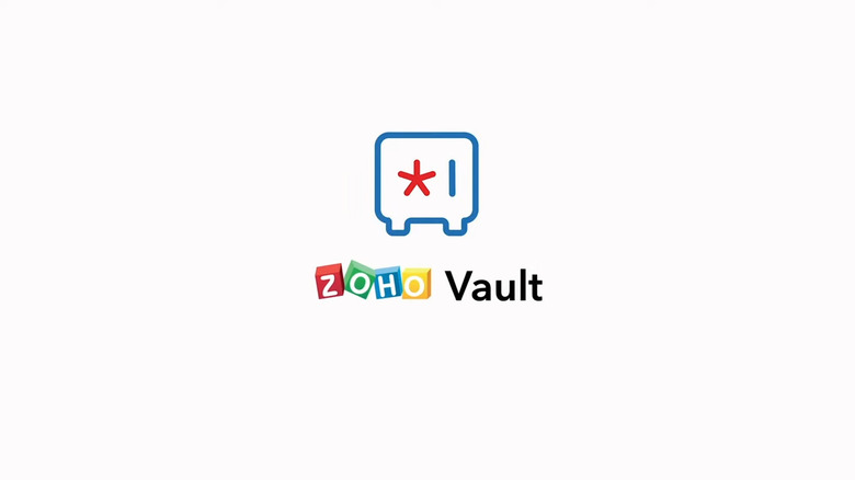 Zoho Vault logo in blue and red text on a white background