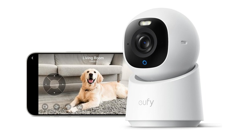 The Eufy Indoor Cam E30 with its smartphone app.