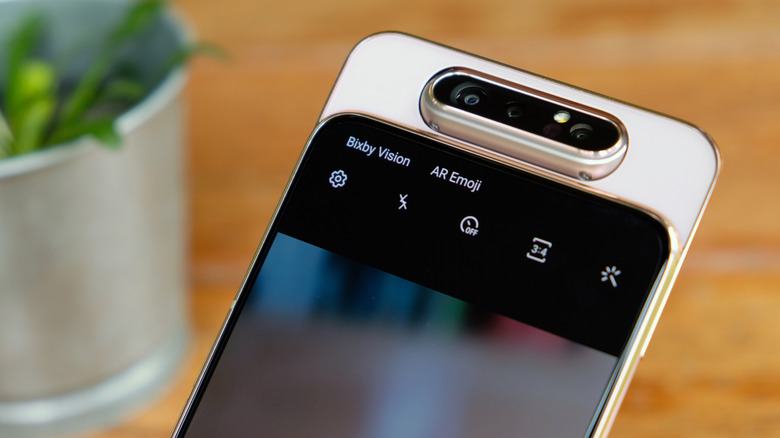 The Samsung Galaxy A80 with its motorized, sliding camera array.