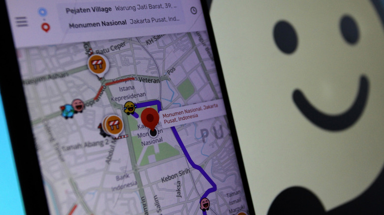 Driver icons shown on the Waze app.