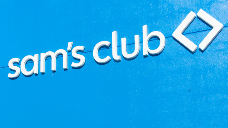 The Sam's Club logo on the facade of a building.