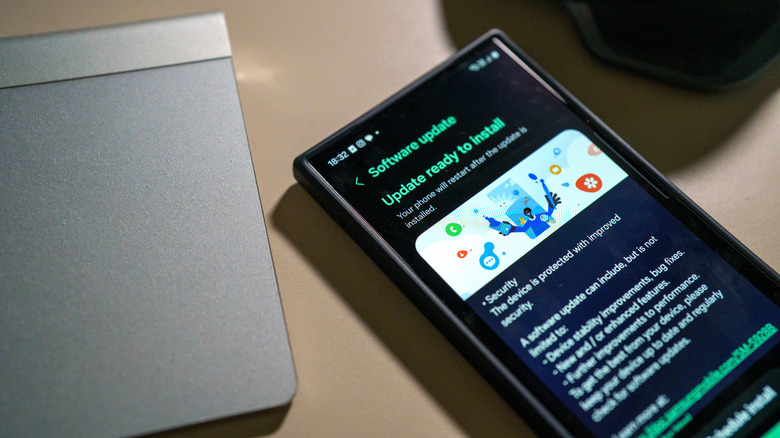 Software update on a samsung galaxy phone