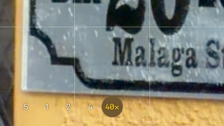 The iPhone Camera app using the 40x zoom feature.