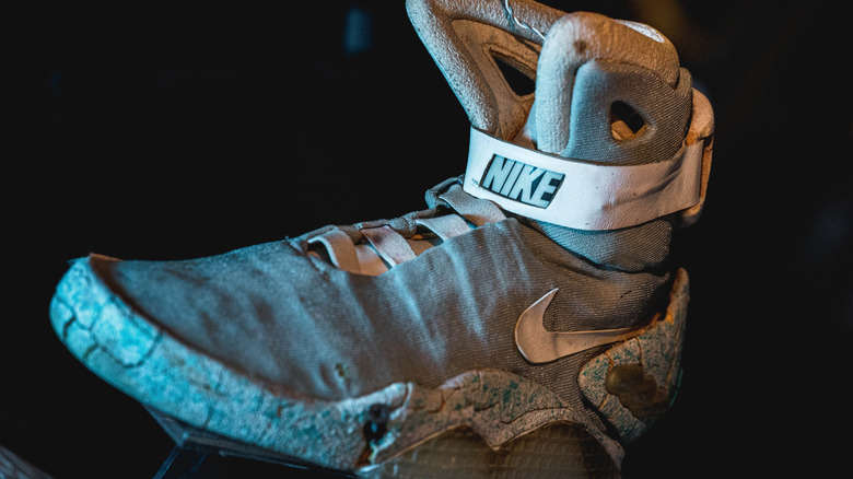 Close-up of Nike Mag self-lacing sneaker from Back to the Future Part II (1989)