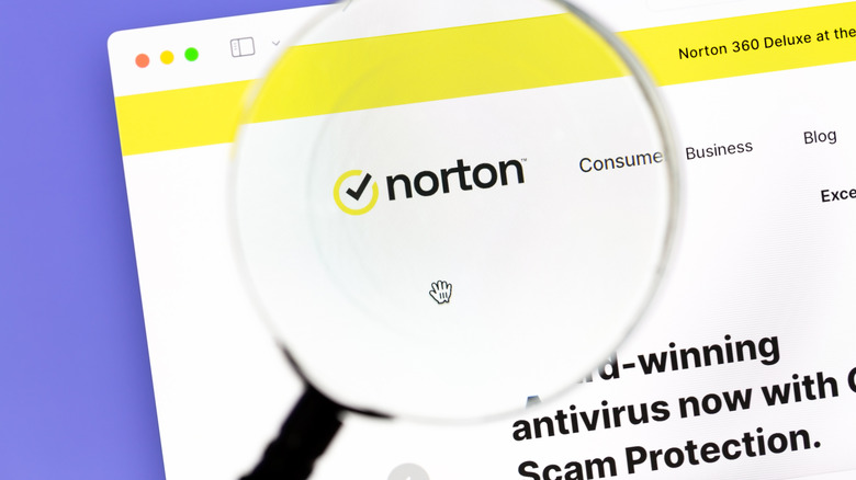 Norton homepage focused on the logo
