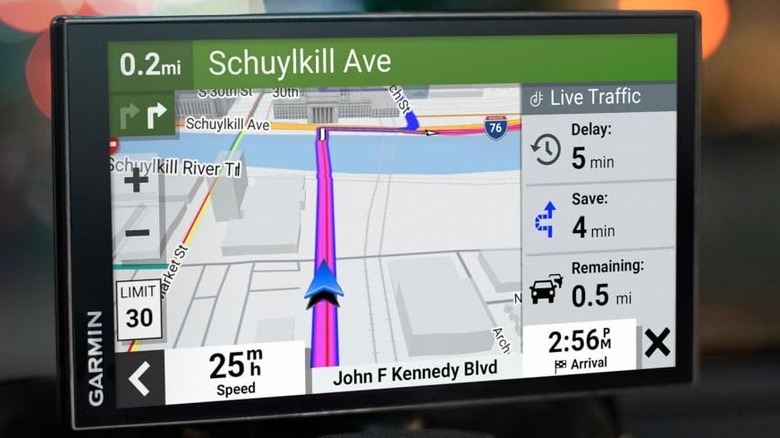 The screen of the Garmin DriveSmart 66 GPS navigator.