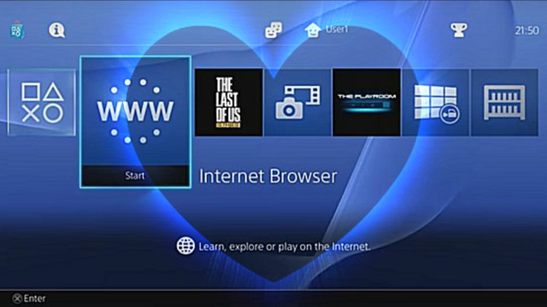 Internet browser on the PS4