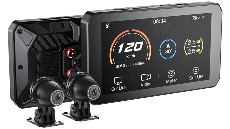 The CHIGEE AIO-5 Lite Motorcycle Carplay Android Auto GPS Navigation System isolated on a white background.