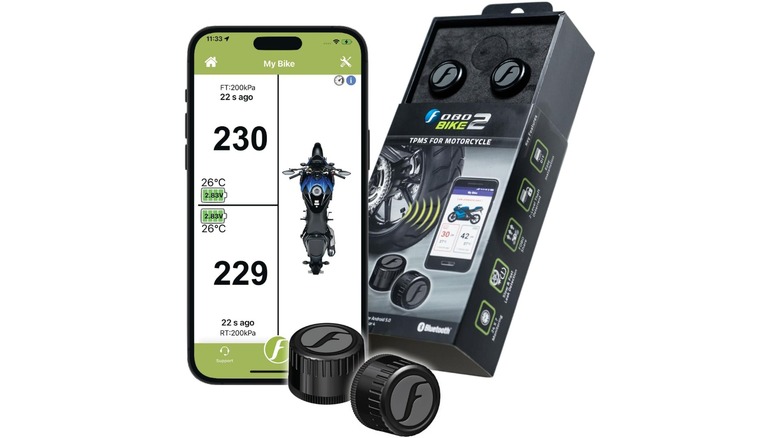 The FOBO Bike 2 TPMS isolated against a white background.