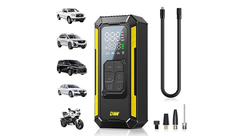 Tire inflator and different vehicles on side