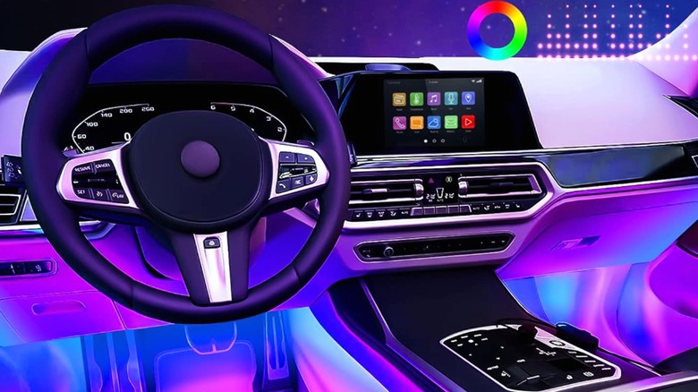 RGB lights installed in car's interior