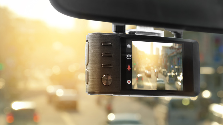 Close up of a dash cam