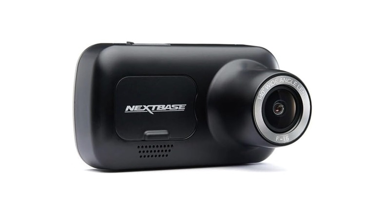 Nextbase 222 dash cam against a white background