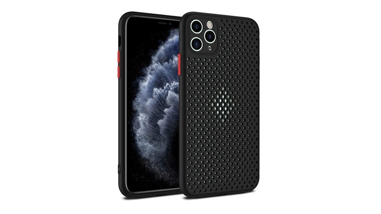 A smartphone in a Mixneer heat-dissipating case against a white background.