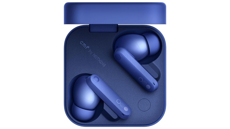 CMF Buds Pro 2 wireless earbuds against a white background.