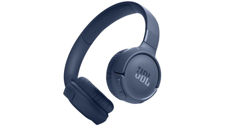 JBL Tune 520BT on-ear wireless headphones against a white background.