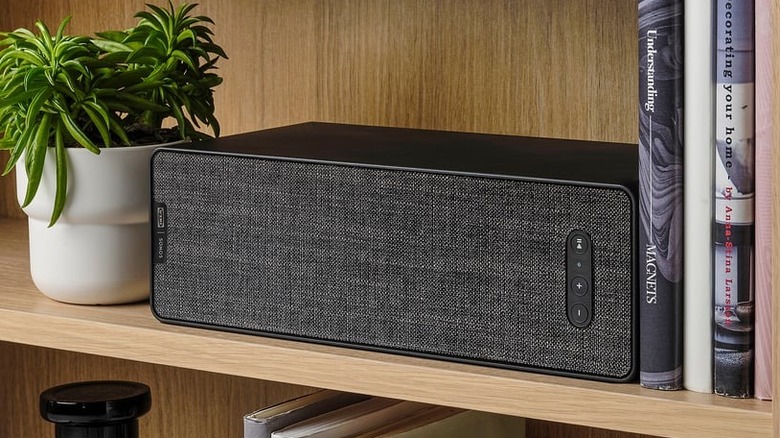 Sonos WiFi Bookshelf Speaker on shelf