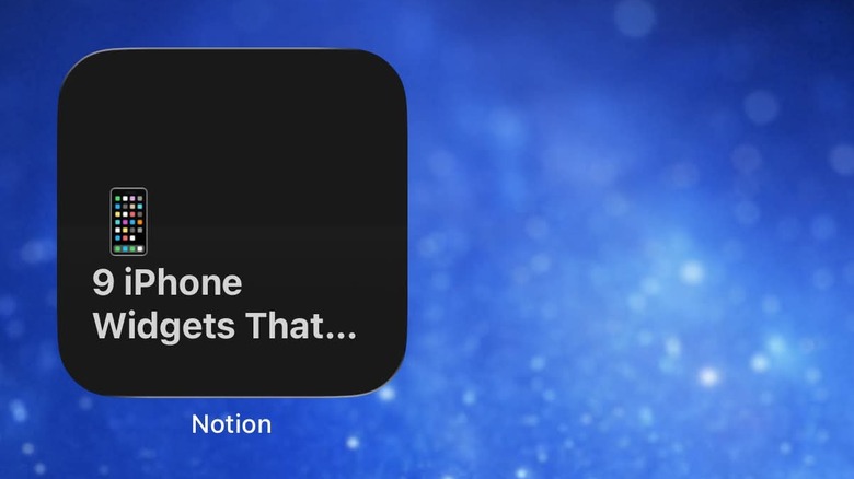 The Notion widget on an iPhone that goes directly to a project.