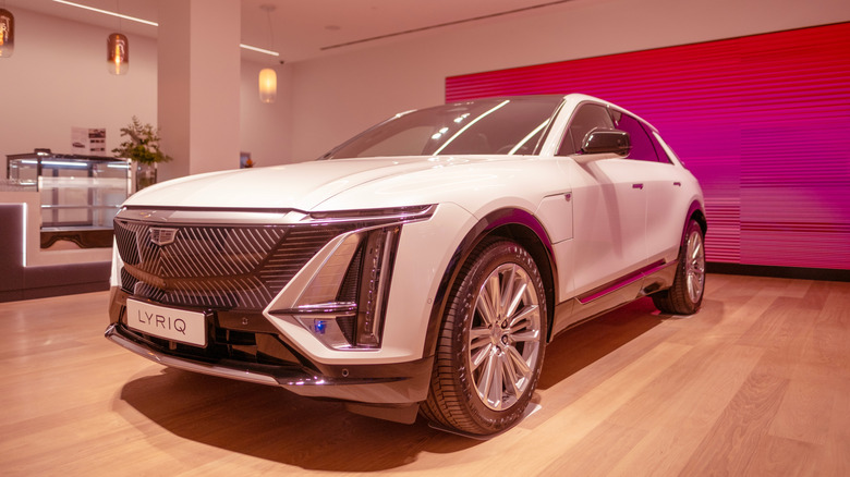 A 2024 Cadillac Lyriq in showcase room