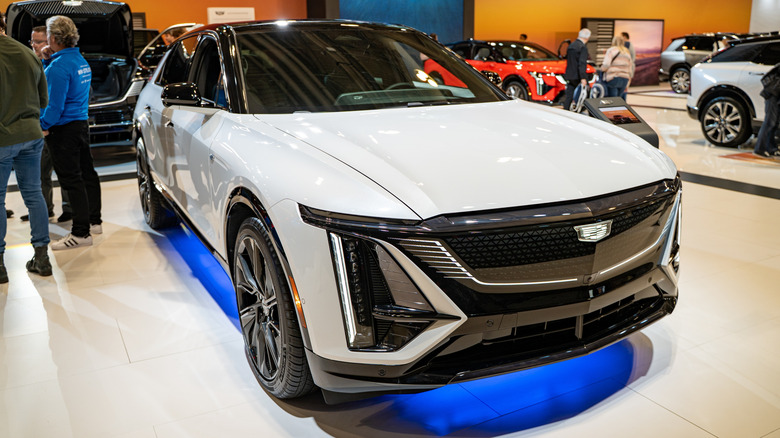 A 2025 Cadillac Lyriq automobile at the 2025 Canadian International AutoShow.