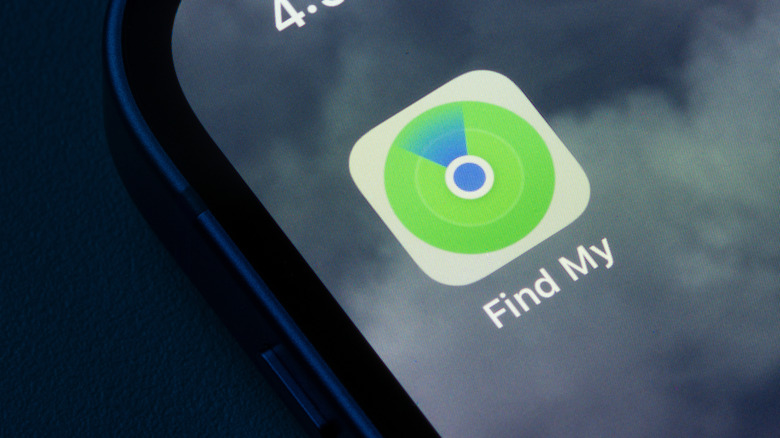 The Find My feature appearing on the side of a screen