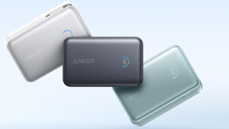 The Anker Nano A1638 power bank in different colors.
