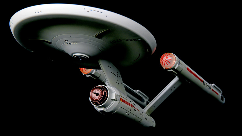 A model of the class USS Enterprise from Star Trek, similar to models available at Gambody.