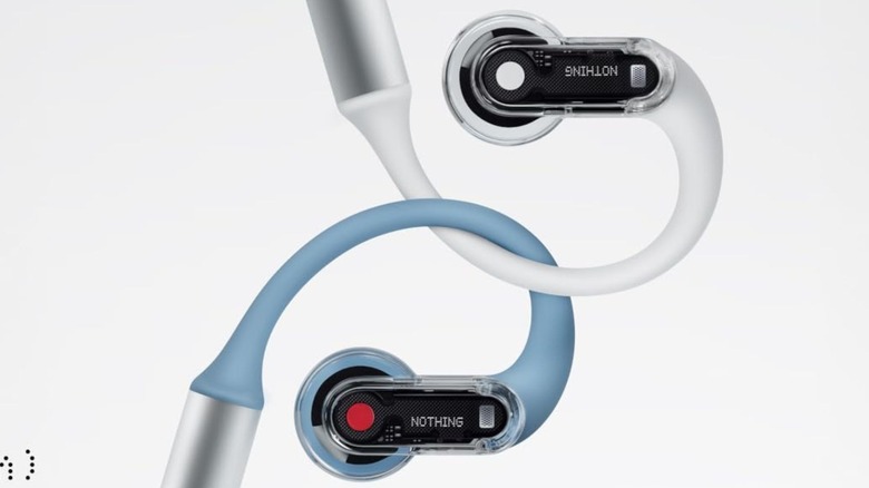 blue and white nothing (open) earbuds