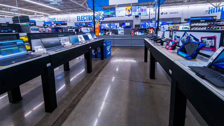 Walmart store electronic section