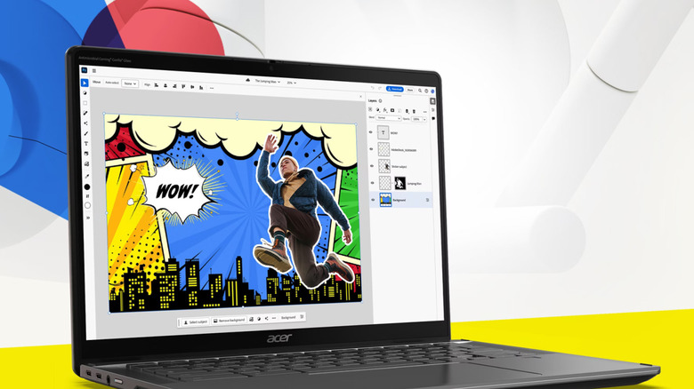 Editing a photo on the Acer Chromebook Plus Spin 514