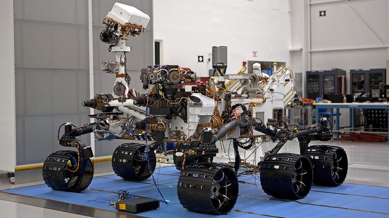 The Curiosity rover at a NASA facility in 2011 before it was launched into space