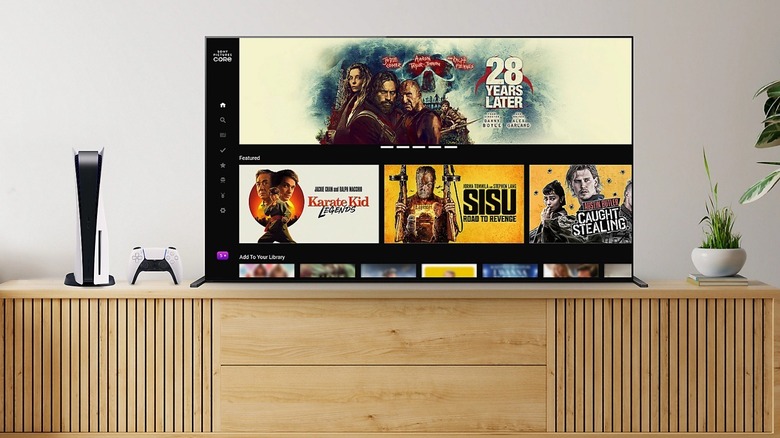 The Sony Pictures Core app running on the PlayStation 5.