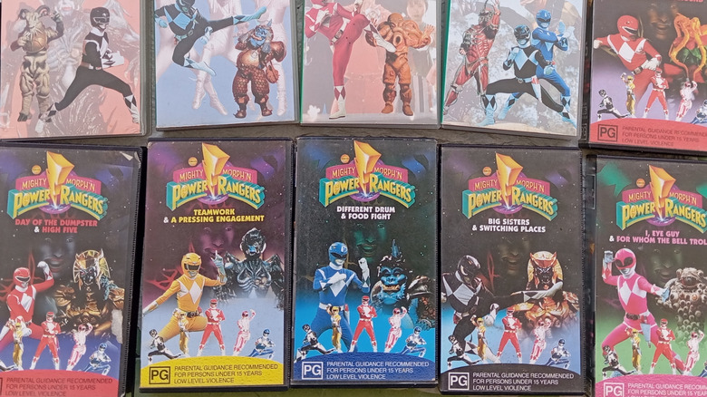 A collection of Power Rangers DVDs