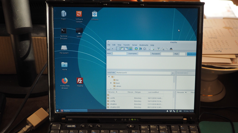 A ThinkPad laptop running Linux.