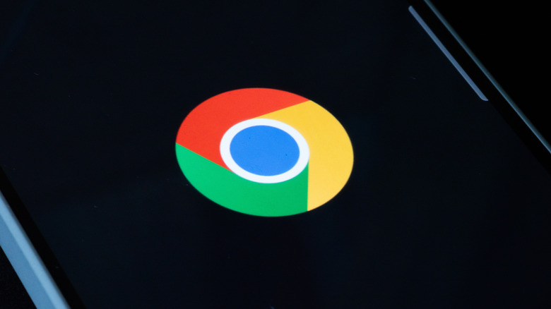 Chrome logo on a screen