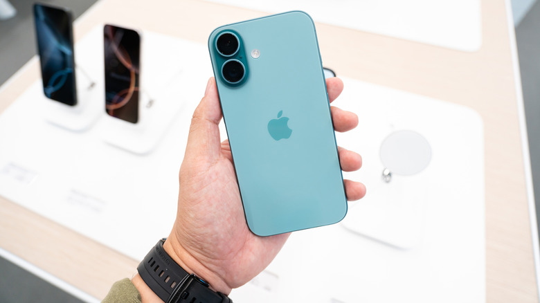 Showing the back of an iPhone