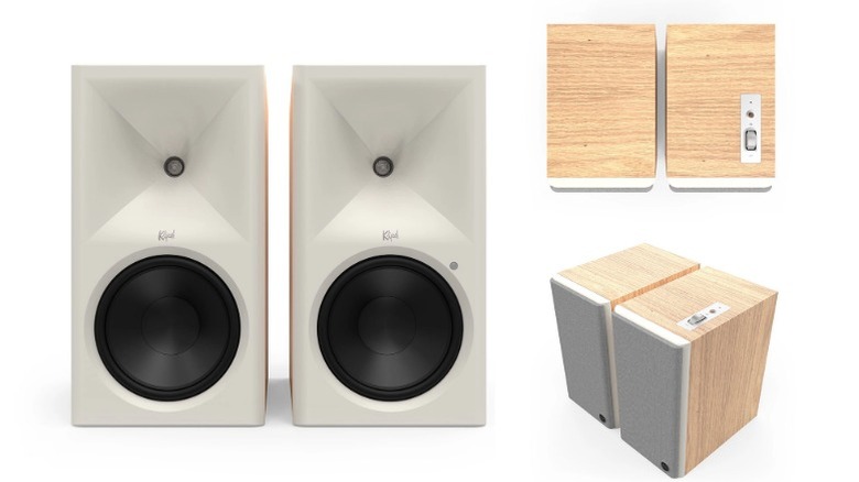 A product render of Klipsch The Fives II speakers, showing the front and top of the units.