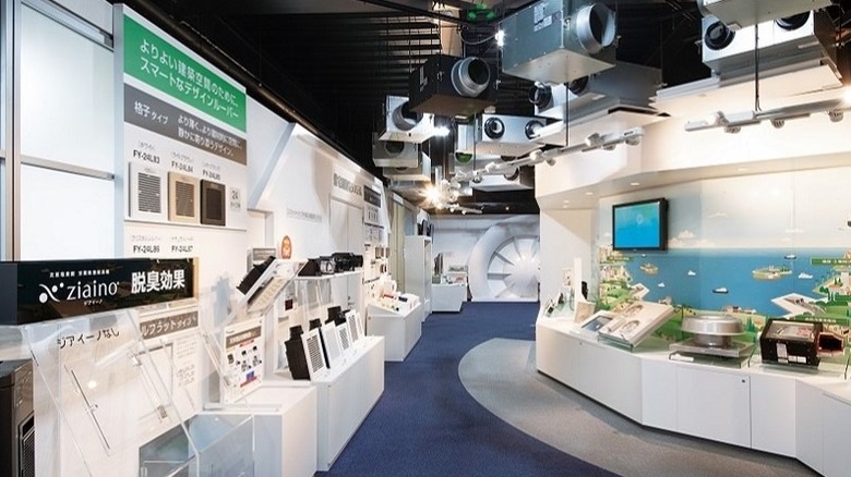 A KDK engineering showroom with air and wind products.