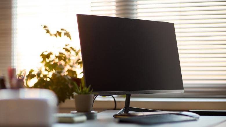 Computer monitor on a desk